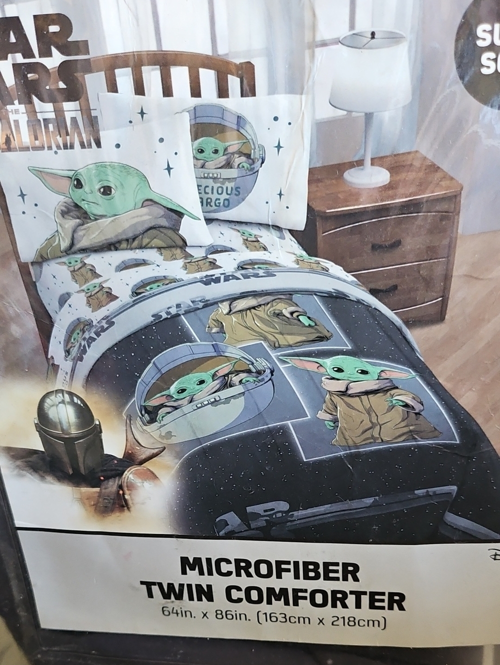 Disney Star Wars Grogu Twin Comforter in Green, White, Black